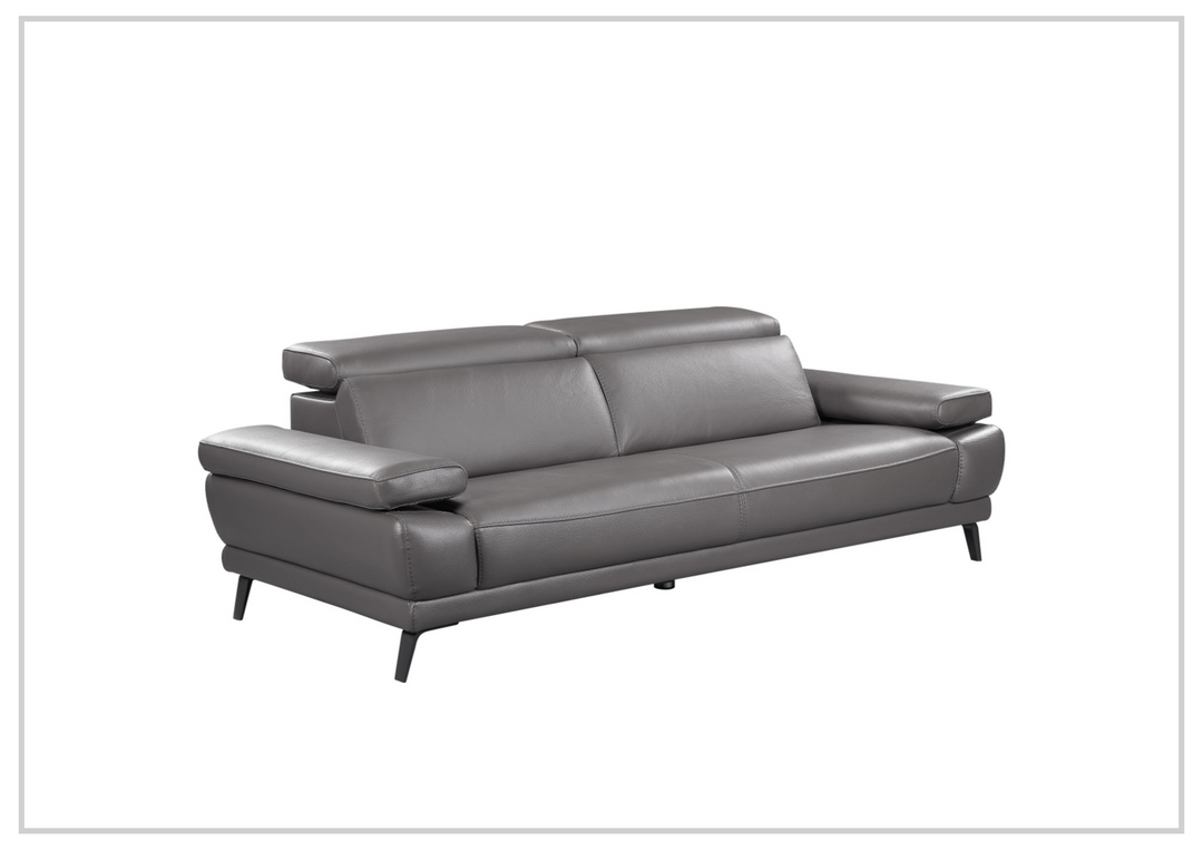Mercer Stationary Leather Sofa With Adjustable Headrest-SOFABED