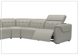 Gio Italia Murray Leather Power Sectional Sofa In Gray-SOFABED