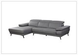 Gio Italia Mercer Leather Sectional Chaise with Adjustable Armrest