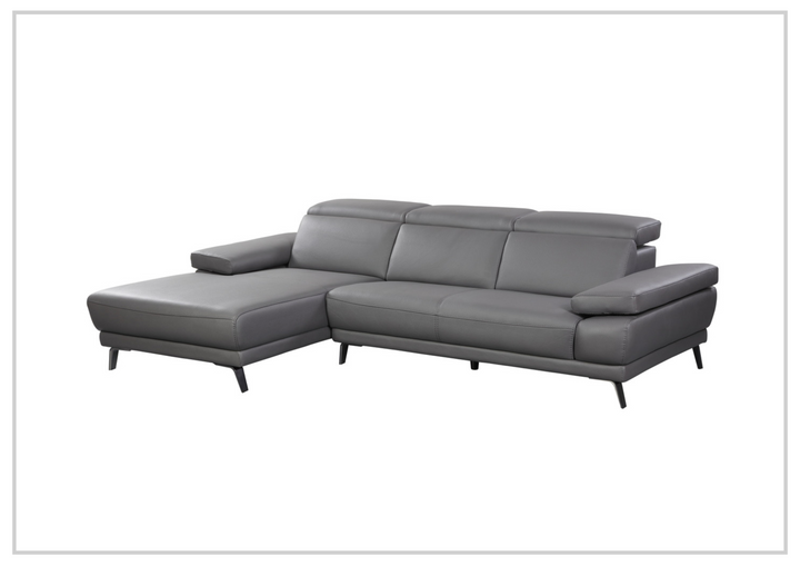 Gio Italia Mercer Leather Sectional Chaise with Adjustable Armrest