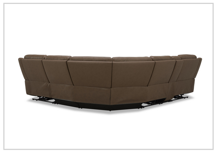 Gio Italia Wonder 6 Piece Sectional Recliner Sofa In Leather and Fabric Option-SOFABED