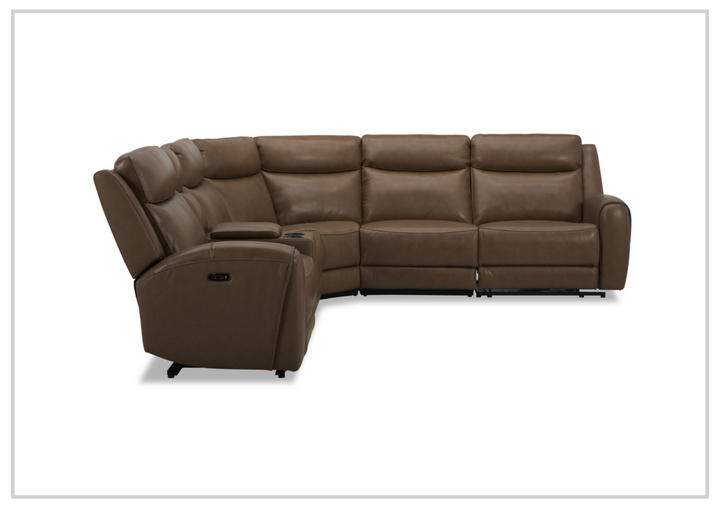 Gio Italia Wonder 6 Piece Sectional Recliner Sofa In Leather and Fabric Option-SOFABED