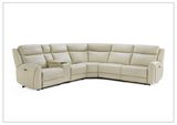 Gio Italia Wonder 6 Piece Sectional Recliner Sofa In Leather and Fabric Option-SOFABED