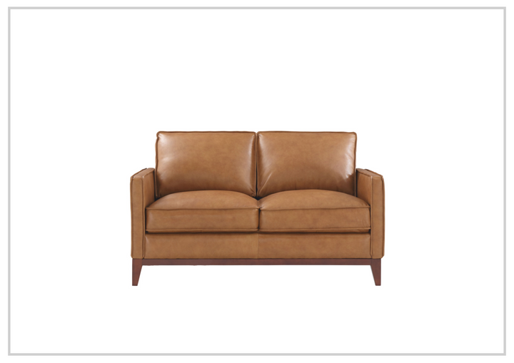 Gio Italia Harper Leather Loveseat with Track Arms-SOFABED