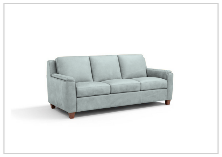Kathy Ireland Malmo 3-Seater Blue Leather Sleeper Sofa-SOFABED