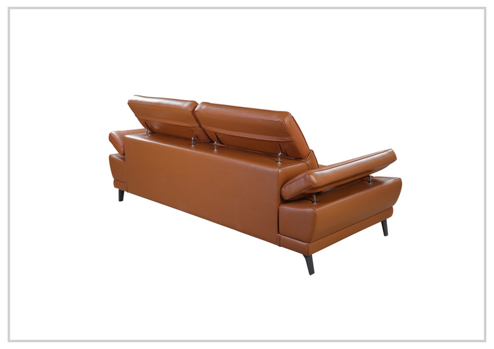 Gio Italia Mercer Leather Loveseat With Adjustable Headrest-SOFABED
