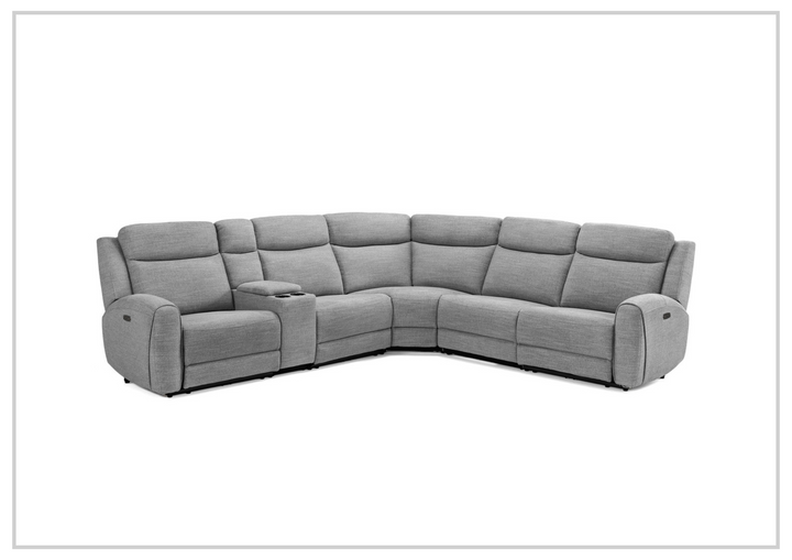 Gio Italia Wonder 6 Piece Sectional Recliner Sofa In Leather and Fabric Option-SOFABED