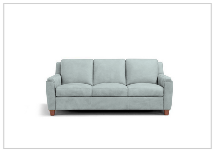 Kathy Ireland Malmo 3-Seater Blue Leather Sleeper Sofa-SOFABED