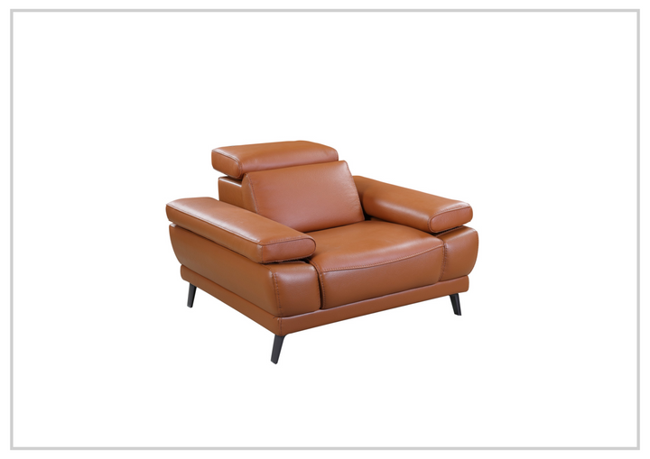 Gio Italia Mercer Full-Grain Leather Chair with Adjustable Headrest