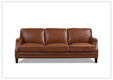 Hydeline Camano Brown Premium Leather 3-Seater Sofa