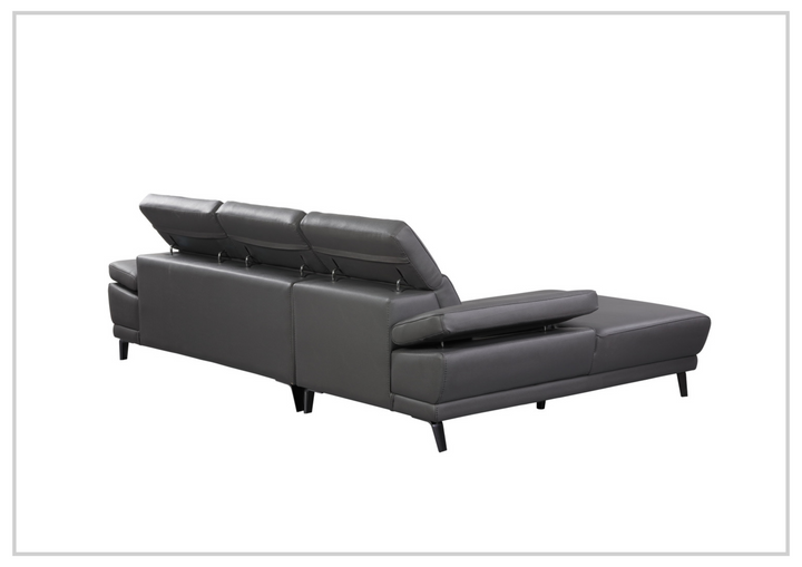 Gio Italia Mercer Leather Sectional Chaise with Adjustable Armrest