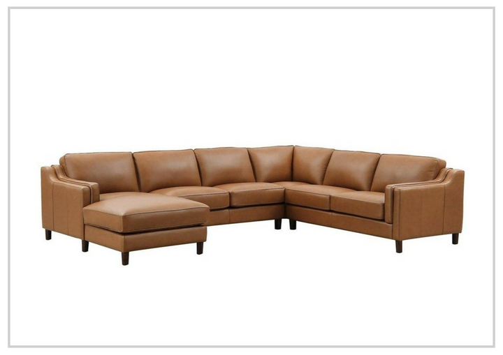 Hydeline Bella U-Shaped Leather Sectional Sofa with Chaise-Sofabed