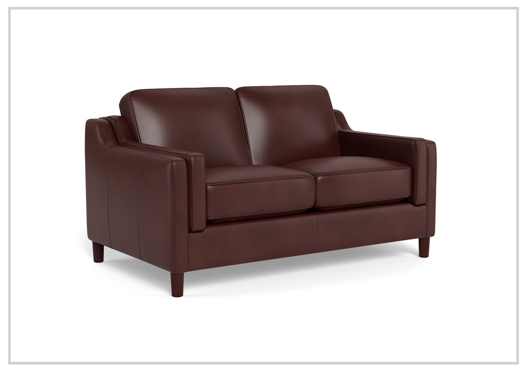 Hydeline Bella Stationary Leather Loveseat with Track Arms-Sofabed