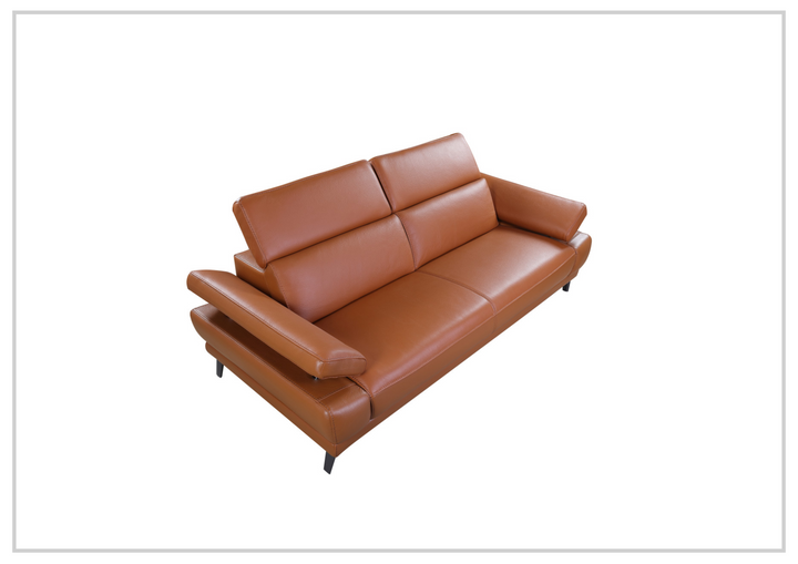 Gio Italia Mercer Leather Loveseat With Adjustable Headrest-SOFABED
