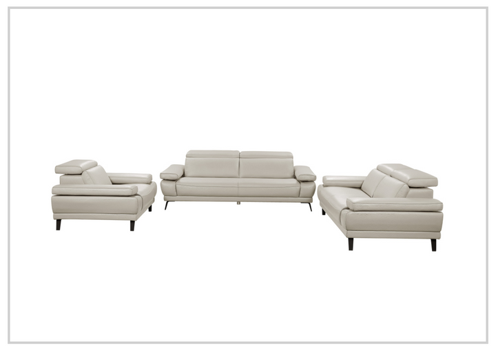 Gio Italia Mercer Leather Loveseat With Adjustable Headrest-SOFABED