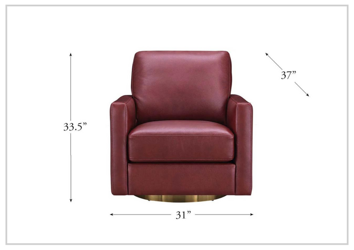 Hydeline Ashby 360-Degree Swivel Leather Arm Chair