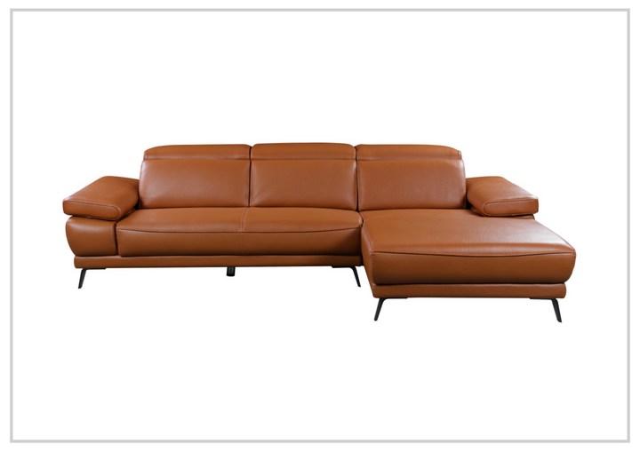 Gio Italia Mercer Leather Sectional Chaise with Adjustable Armrest