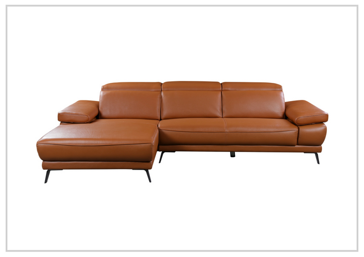 Gio Italia Mercer Leather Sectional Chaise with Adjustable Armrest