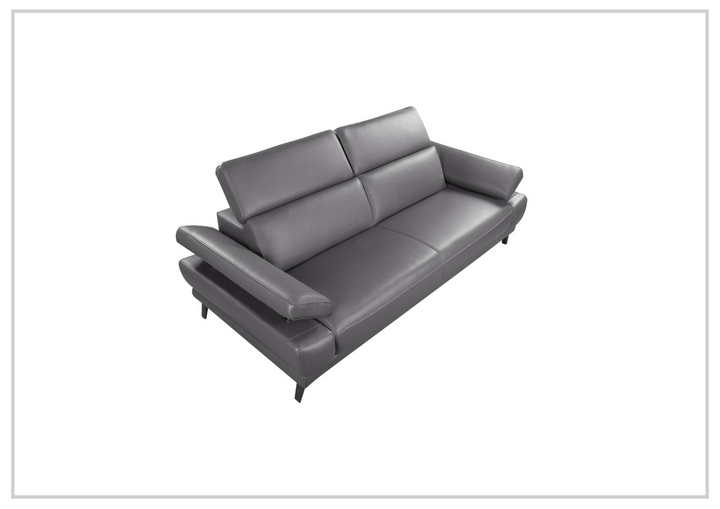 Gio Italia Mercer Leather Loveseat With Adjustable Headrest-SOFABED