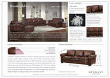 Hydeline Brookfield Brown Top-Grain Leather 3-Seater Sofa