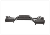 Gio Italia Mercer Leather Loveseat With Adjustable Headrest-SOFABED