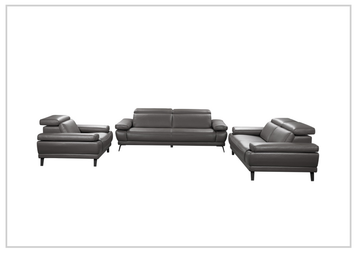 Gio Italia Mercer Leather Loveseat With Adjustable Headrest-SOFABED