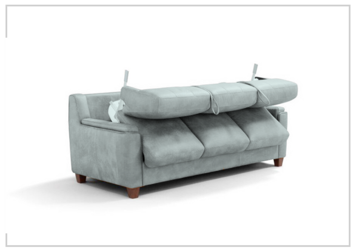 Kathy Ireland Malmo 3-Seater Blue Leather Sleeper Sofa-SOFABED
