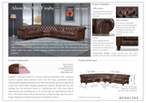Hydeline Alton Bay Leather Chesterfield L-Shaped Sectional Sofa with Nailhead Trim