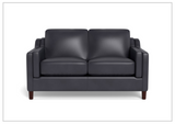 Hydeline Bella Stationary Leather Loveseat with Track Arms-Sofabed
