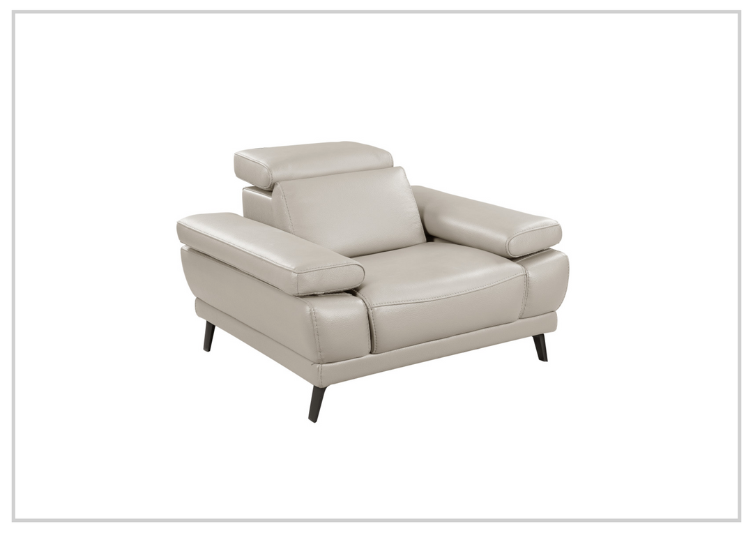 Gio Italia Mercer Full-Grain Leather Chair with Adjustable Headrest