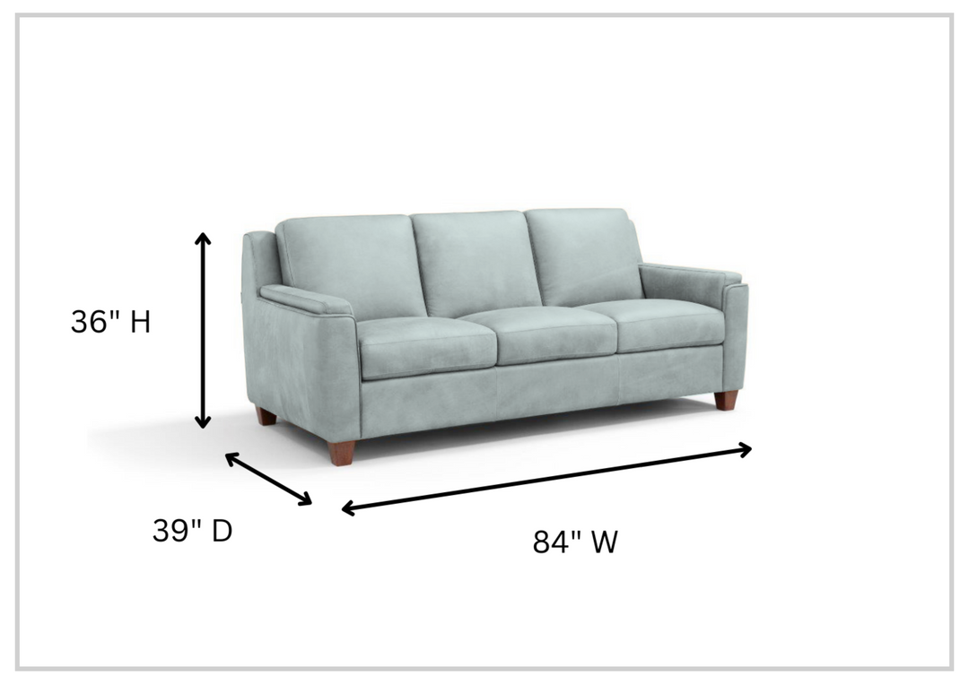 Kathy Ireland Malmo 3-Seater Blue Leather Sleeper Sofa-SOFABED
