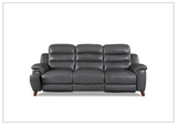 Hydeline Dream Gray Leather 3-Seater Power Recliner Sofa