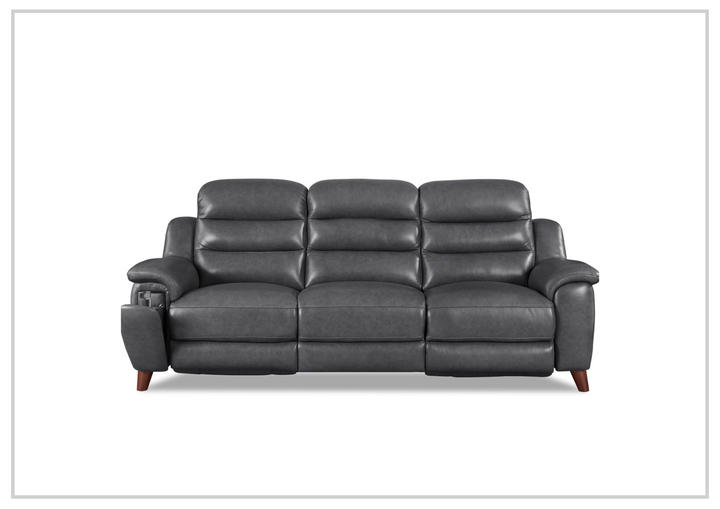 Hydeline Dream Gray Leather 3-Seater Power Recliner Sofa