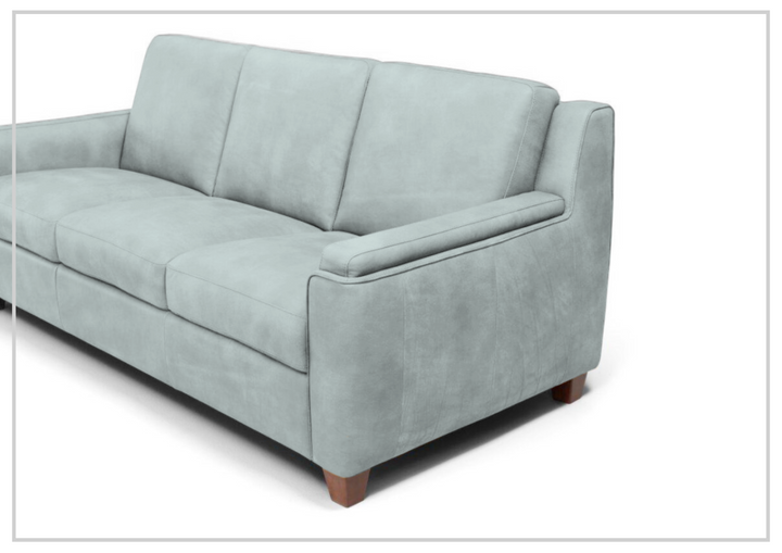 Kathy Ireland Malmo 3-Seater Blue Leather Sleeper Sofa-SOFABED