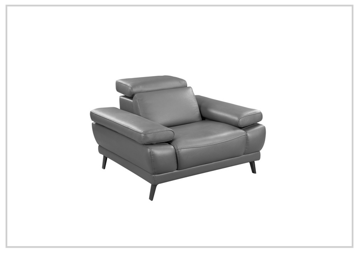 Gio Italia Mercer Full-Grain Leather Chair with Adjustable Headrest