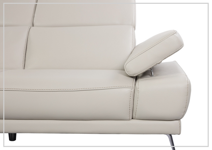 Gio Italia Mercer Leather Loveseat With Adjustable Headrest-SOFABED