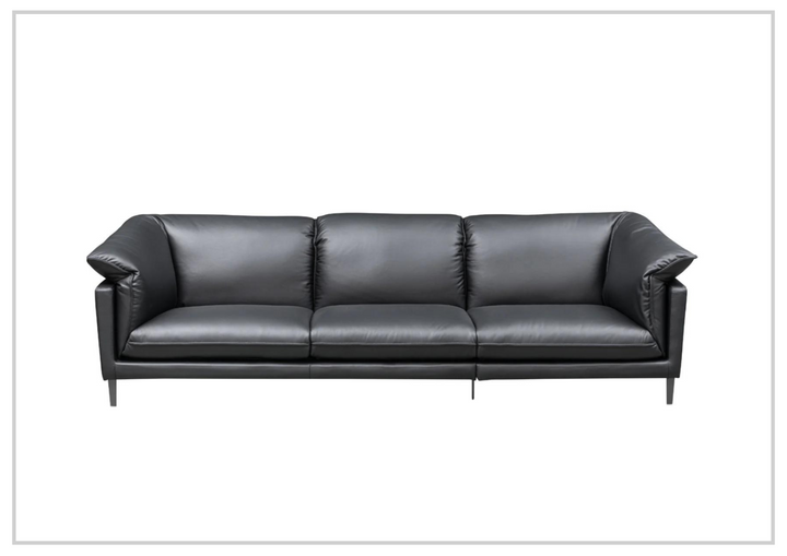 Klaussner Dolce  Leather 3-Seater Stationary Sofa in Black