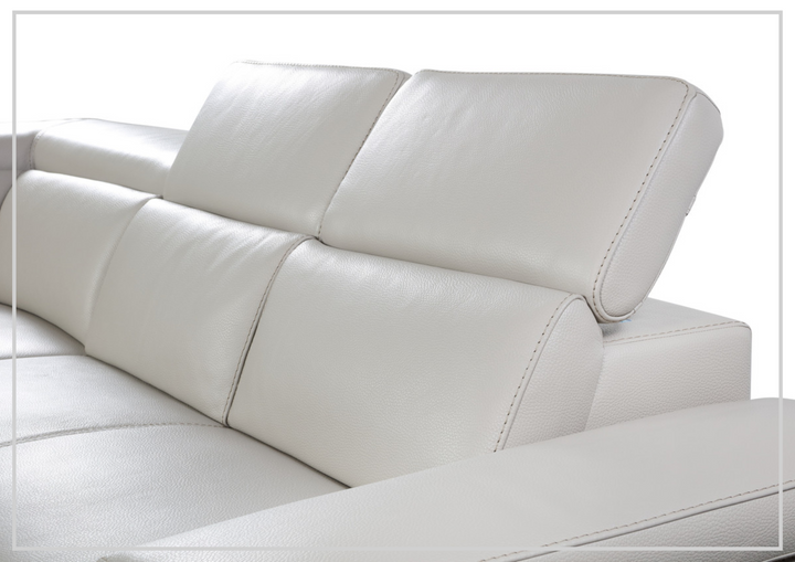 Gio Italia Mercer Leather Sectional Chaise with Adjustable Armrest