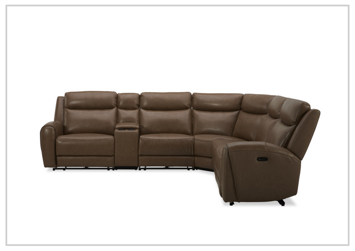 Gio Italia Wonder 6 Piece Sectional Recliner Sofa In Leather and Fabric Option-SOFABED