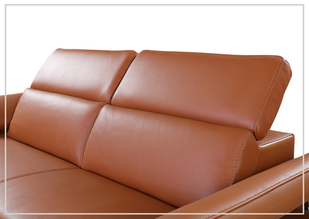 Gio Italia Mercer Leather Loveseat With Adjustable Headrest-SOFABED