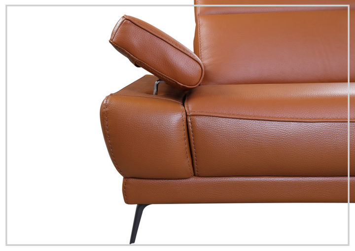 Gio Italia Mercer Full-Grain Leather Chair with Adjustable Headrest