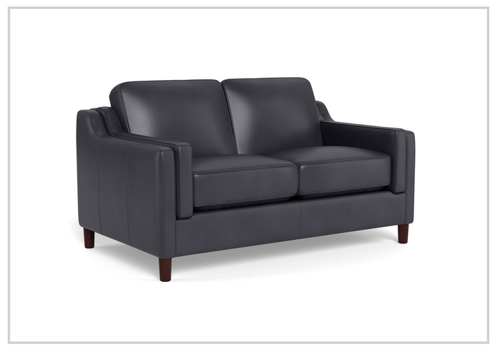 Hydeline Bella Stationary Leather Loveseat with Track Arms-Sofabed