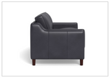 Hydeline Bella Stationary Leather Loveseat with Track Arms-Sofabed