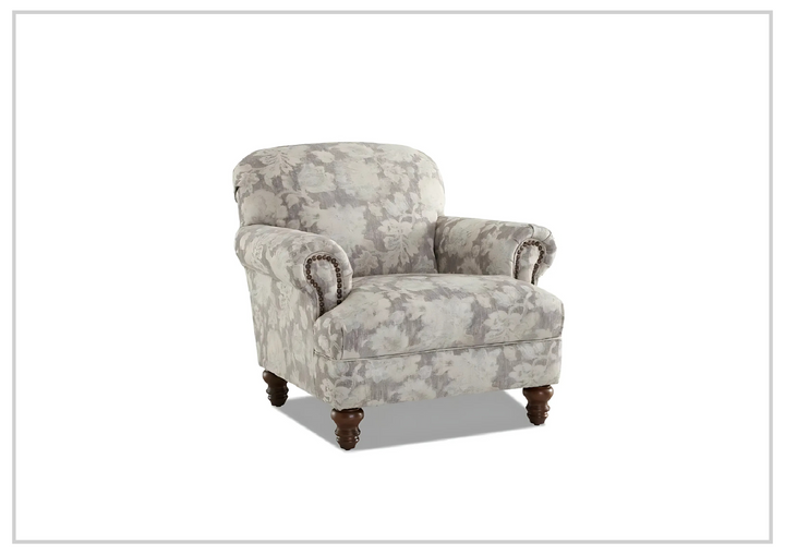 Klaussner Barnum Traditional Fabric Accent Chair with Rolled Arms