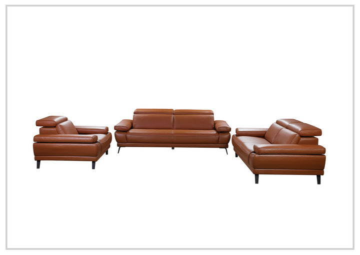 Gio Italia Mercer Leather Loveseat With Adjustable Headrest-SOFABED