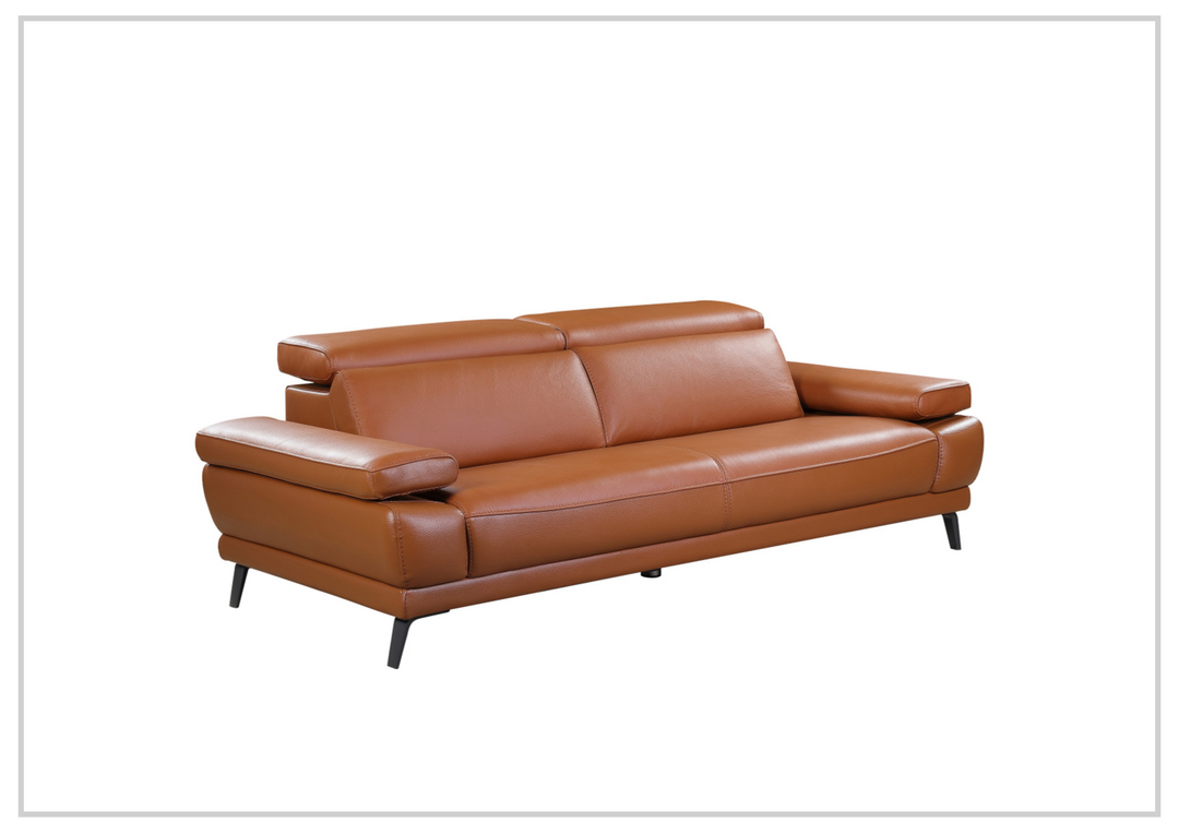 Gio Italia Mercer Leather Loveseat With Adjustable Headrest-SOFABED