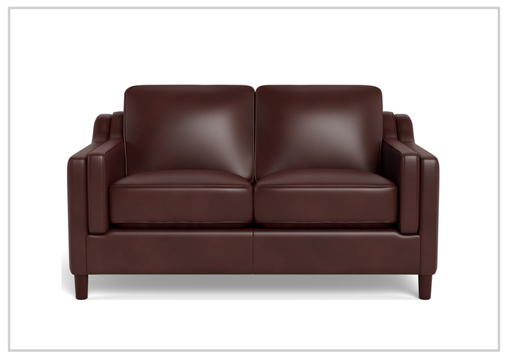 Hydeline Bella Stationary Leather Loveseat with Track Arms-Sofabed