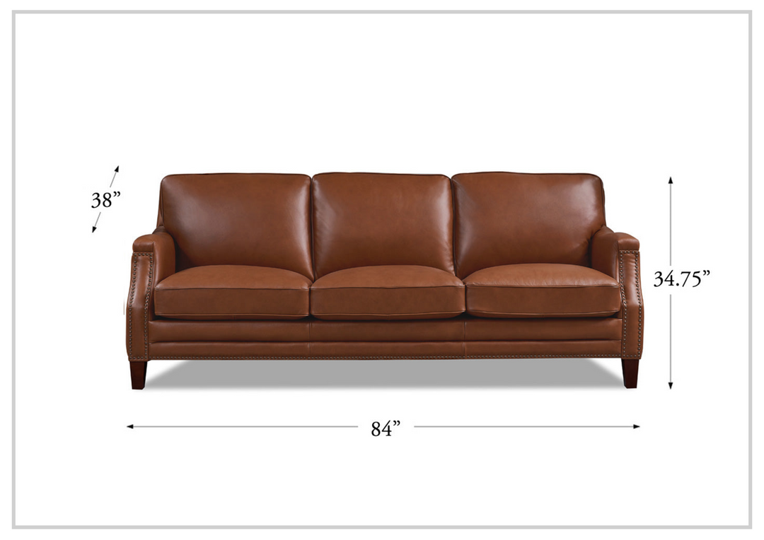 Hydeline Camano Brown Premium Leather 3-Seater Sofa