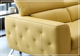 Niva Leather Sectional  in yellow