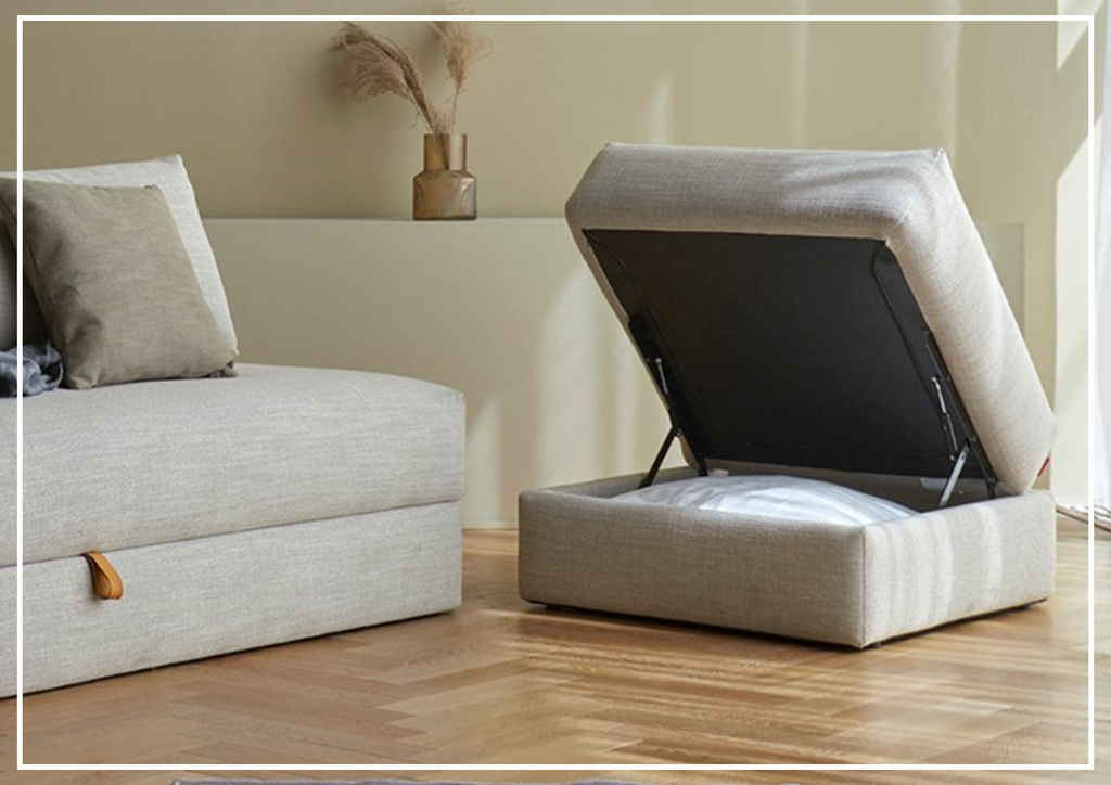 Innovation Living Cornila Ottoman with Integrated Storage-SOFABED